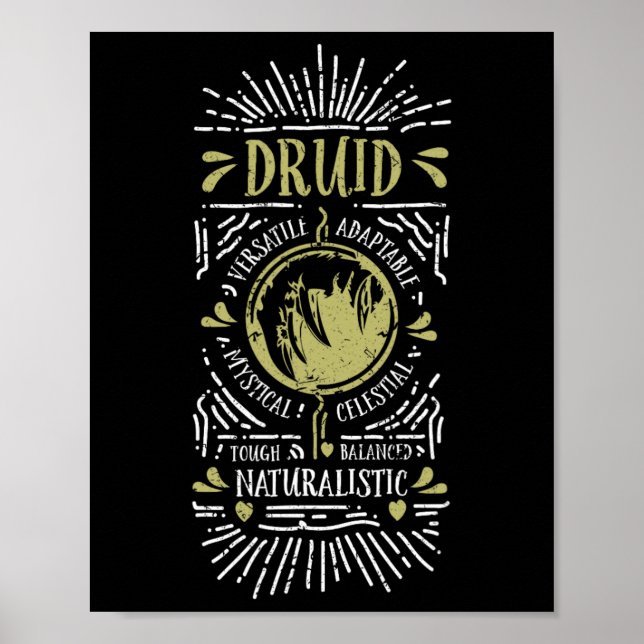 Póster Wow Druida Jugador de Rol 1  (Frente)