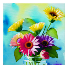 Wow Factor. Vase y flores. Colores vibrantes