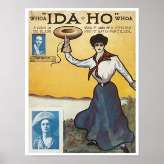 Póster Wow "Ida Ho" Carátula del libro de canciones de mo