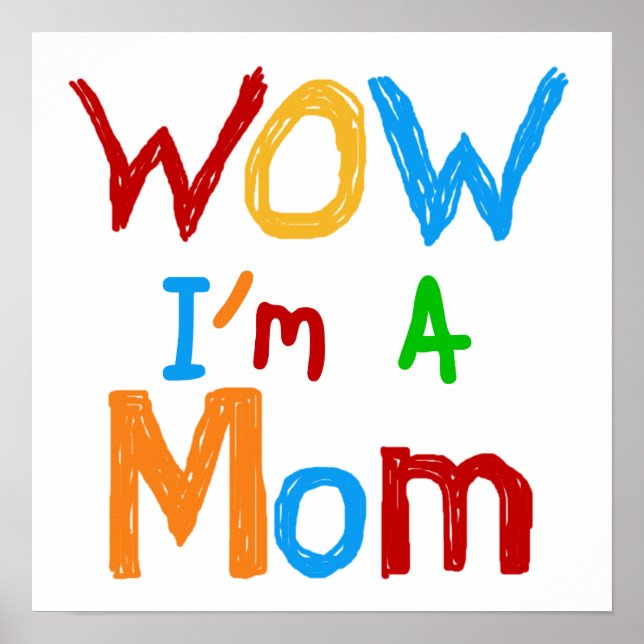 Póster WOW, soy una madre camiseta y GIfts (Frente)