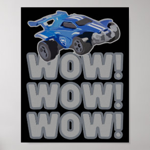Póster ¡Wow! ¡Wow! ¡Wow! Juego de fútbol cohete