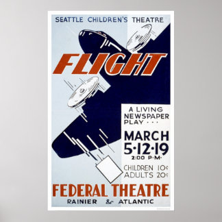 Póster WPA 1940 de Flight Newspaper Play