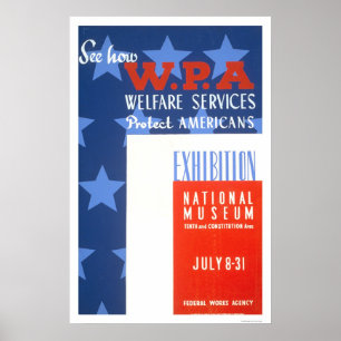 Póster WPA Protects Americans 1941 WPA