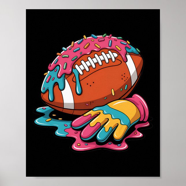 Póster Wr Lineman, Perforador De Fútbol Qb Rb Db Ice Crea (Frente)