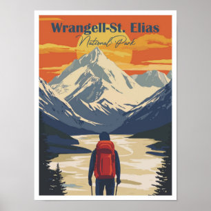 Póster Wrangell St Elias Alaska Artwork Travel Place
