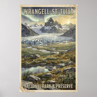 Póster Wrangell-St. Elias Viajes Clásicos