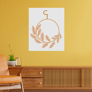 Póster Wreath Botánica minimalista Neutral moderno