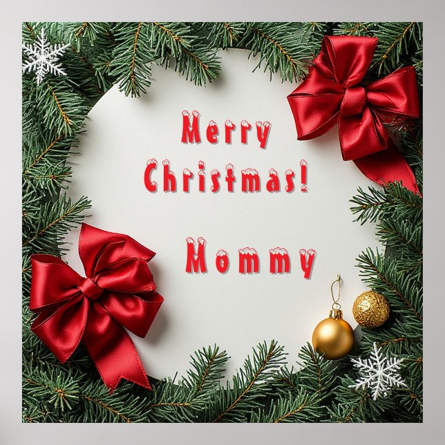 Póster Wreath de Navidades festivos (Frente)