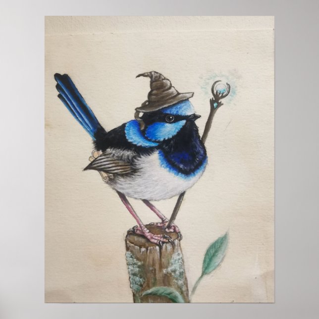 Póster "Wrenagon" - poster de pájaros del mago de la fant (Frente)