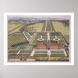 Póster Wrest House en Bedfordshire grabado por Johannes K