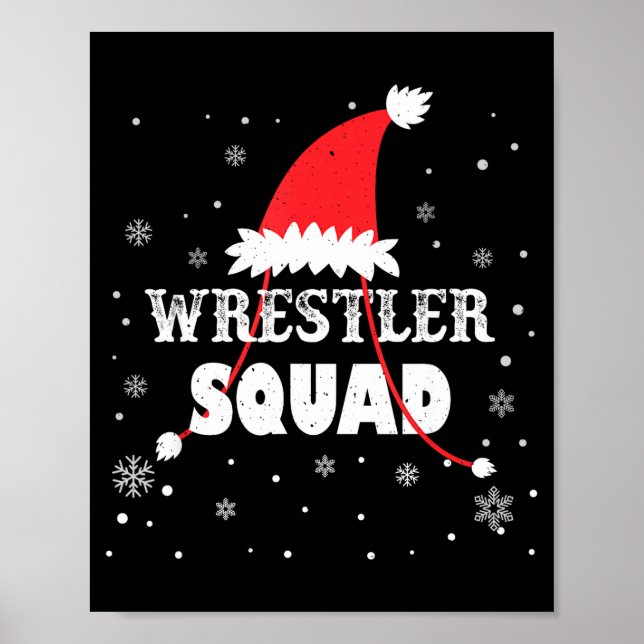 Póster Wrestler Squad Christmas Wrestling Matching Xmas  (Frente)