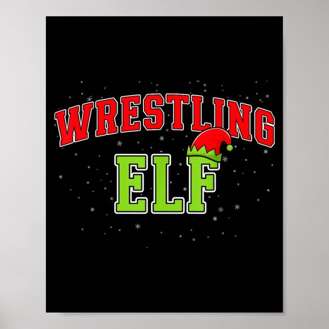 Póster Wrestling Elf Christmas Family Matching Group Xmas (Frente)