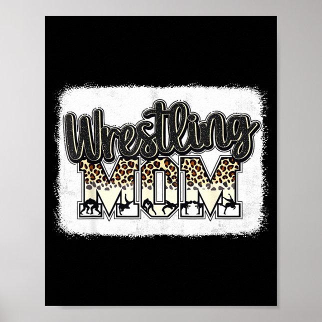 Póster Wrestling Mom Leopard Mother Mama Wrestl Wrestler  (Frente)