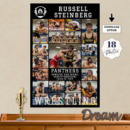 Póster Wrestling Senior Graduation 18 Photo Collage