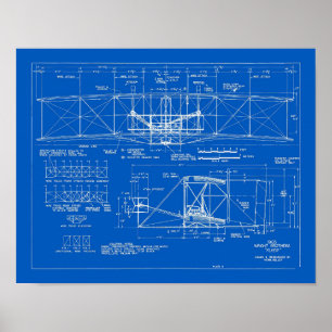 Póster Wright Bros. Plan "Flyer" 1903