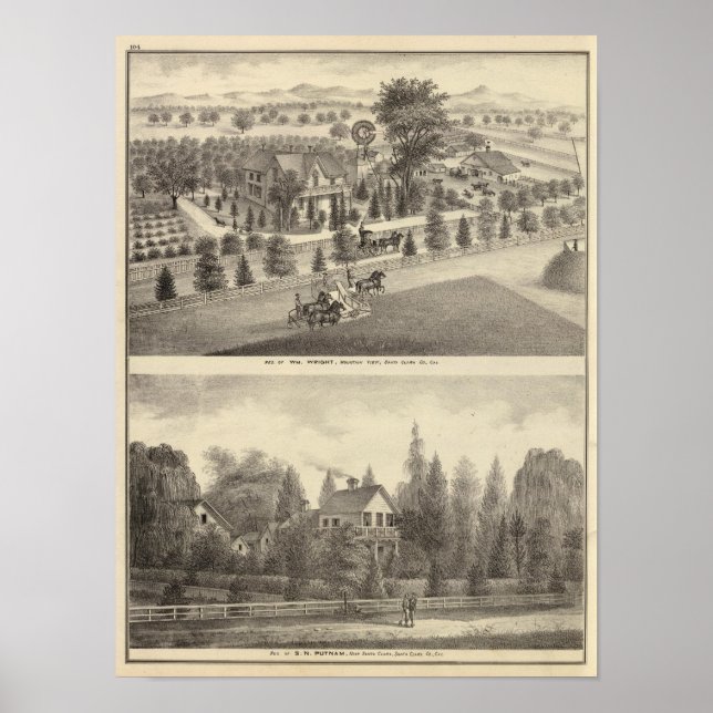 Póster Wright, residencias de Putnam (Frente)