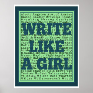 Póster Write Like a Girl Peacock Print