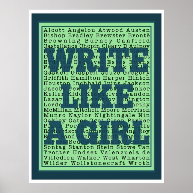Póster Write Like a Girl Peacock Print (Frente)