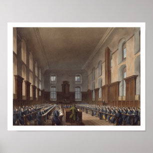 Póster Writing School, Christ Hospital, from Ackermann's