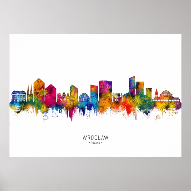 Póster Wrocław Poland Skyline (Frente)