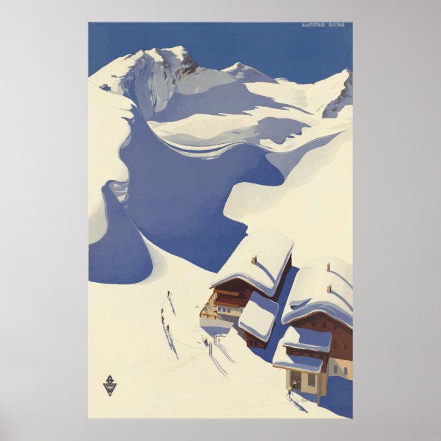 Póster Wunshhelm Austria Vintage Travel Poster (Frente)