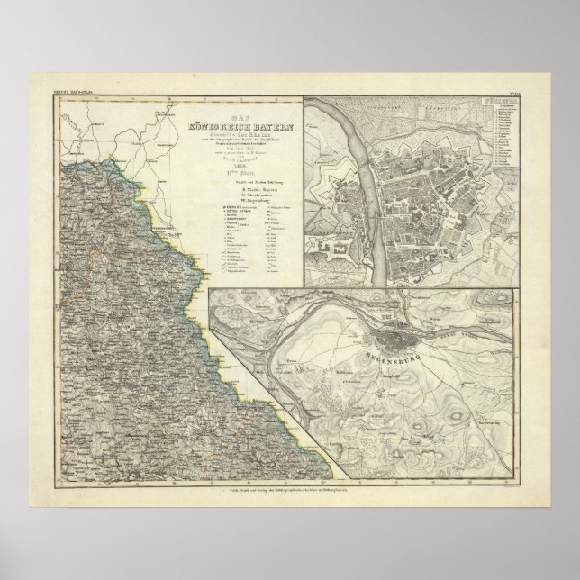 Póster Wurzburgo, Baviera, Regensburg (Frente)