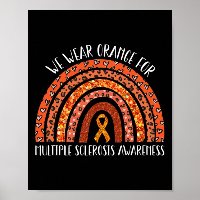 Póster Wuse Naranja Ms Rainbow Múltiple Esclerosis Awaren (Frente)