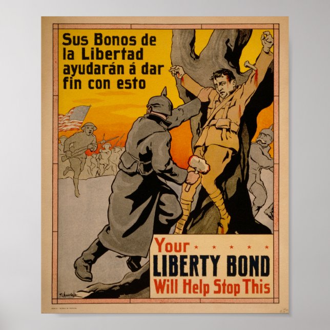 Póster WW1 poster de propaganda de los bonos de la libert (Frente)
