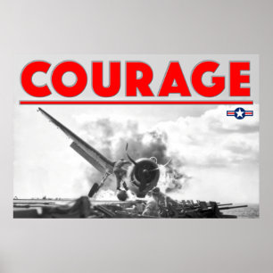 Póster WW2 COURAGE - F6F-3 Hellcat