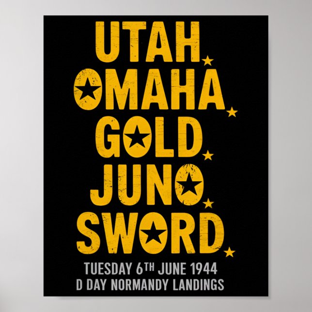 Póster Ww2 D Day Beats World War 2 Army Hero Normandy L (Frente)