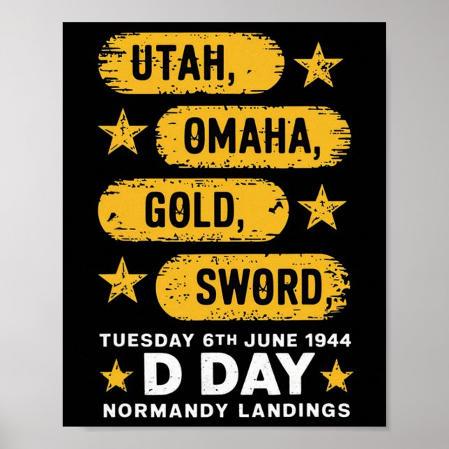 Póster Ww2 D Day Beats World War 2 Army Hero Normandy L (Frente)