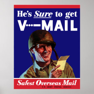 Póster WW2 Ejército V-Mail