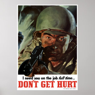 Póster WW2 -- No consiga lastimado