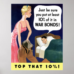 Póster WW2 Poster de bonos de guerra ventilado