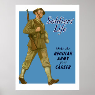 Póster WW2 Poster de reclutamiento militar