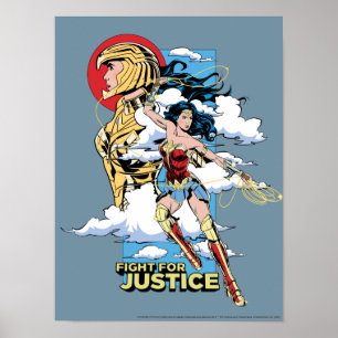 Póster WW84  Pelea Por La Justicia Mujer Maravilla Retro 