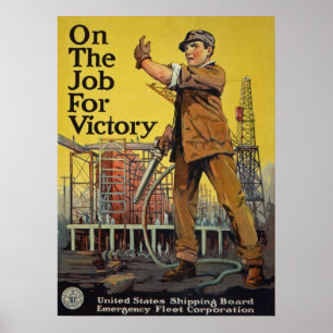 Póster WW I ~ En El Trabajo Por La Victoria