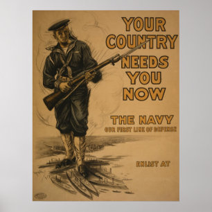 Póster WW I su país le necesita