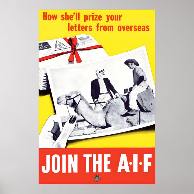 Póster WWI Australian Propaganda Poster Join the AIF Art (Frente)