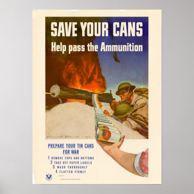 Póster WWII Ahorra Tus Cans (Frente)