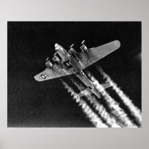 Póster WWII B-17 en vuelo