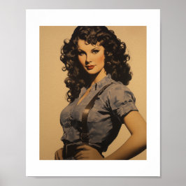 Póster WWII Chica de Pinup mecánico femenino