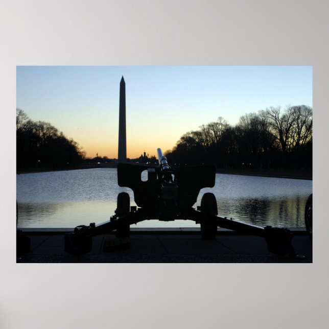 Póster WWII Howitzer Silhouette (Frente)