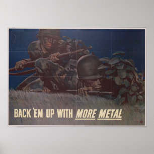 Póster WWII los apoyan con más metal