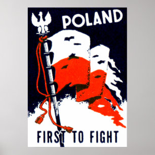Póster WWII Polonia, primero luchar el poster