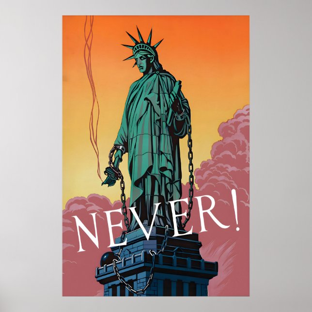 Póster WWII Propaganda Poster Statue of Liberty (Frente)