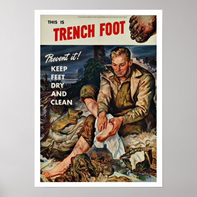 Póster WWII Trench Foot - Patriotismo de época (Frente)