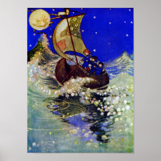 Póster Wynken Blynken y el Bella Artes Nod Pogany