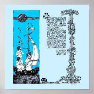 Póster Wynken Blynken y Nod por Jessie Marion King