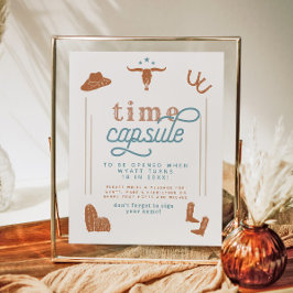 Póster WYNONA Naranja Quemado Cowboy Azul Cápsula de tiem